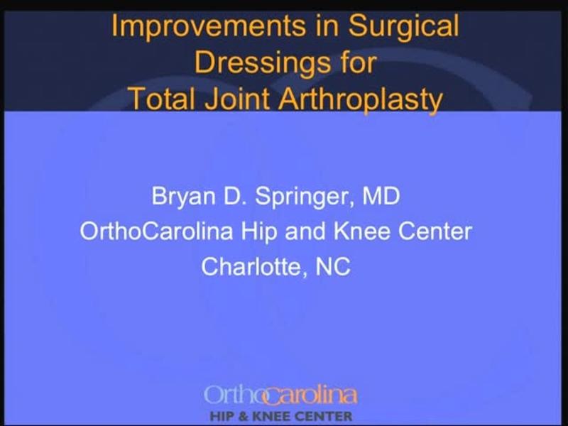 Improvements in Surgical Dressings for Total Joint Arthropla