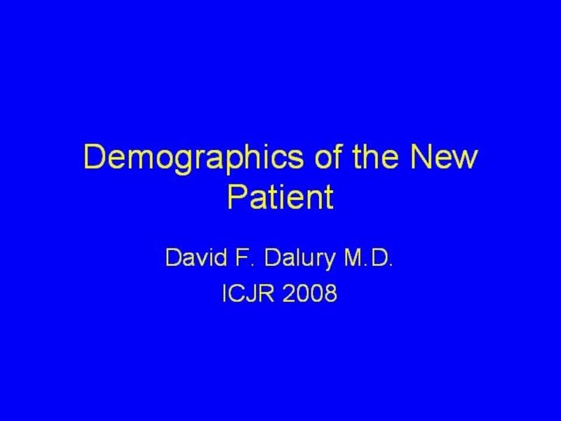 Demographics of the New Knee Patient