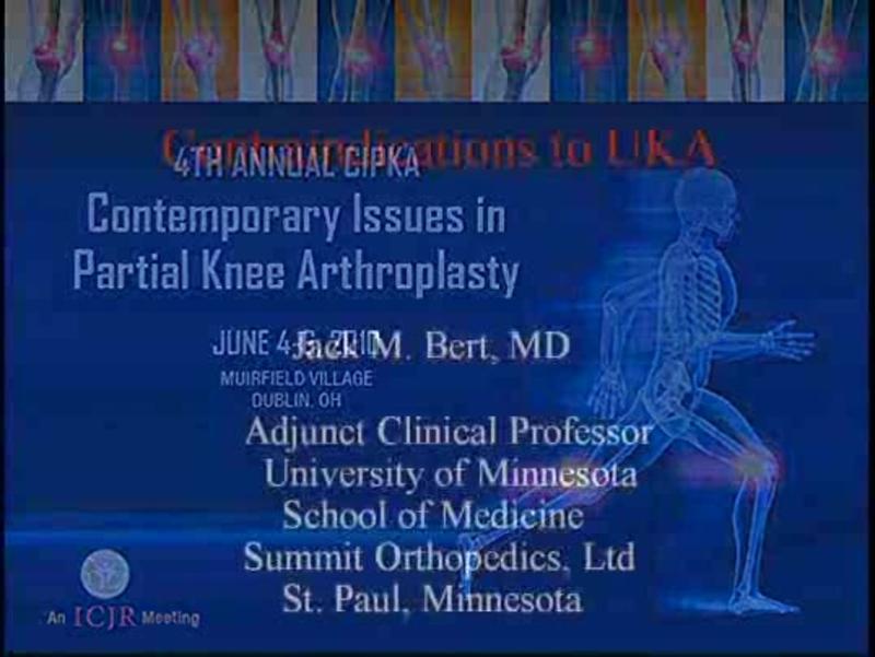 Absolute Contraindications to Medial Unicompartmental Knee A