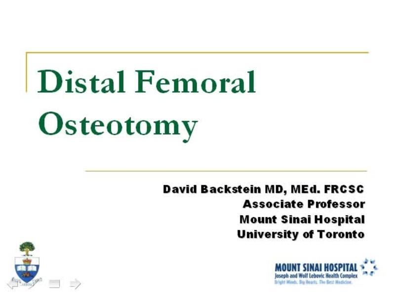 Femoral Osteotomy - Indications, Technique, Outcomes