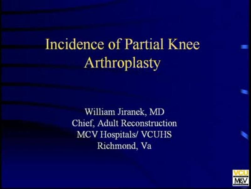 Incidence of Partial Knee Arthroplasty