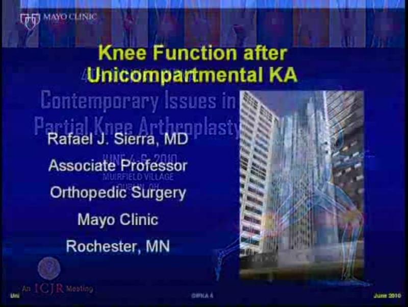 Knee Function after Unicompartmental KA 