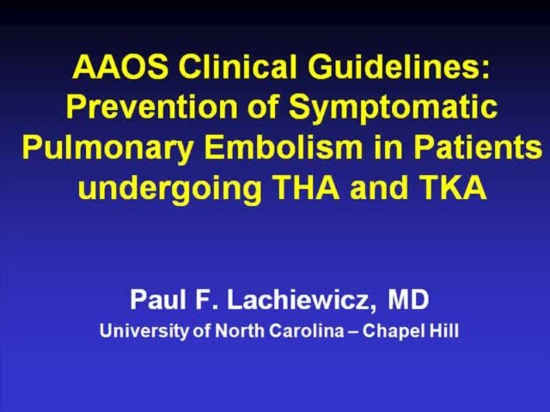 AAOS Guidelines on DVT