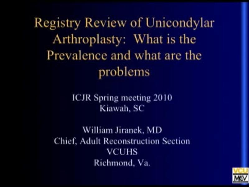 Registry Data For Partial Knee Replacement 