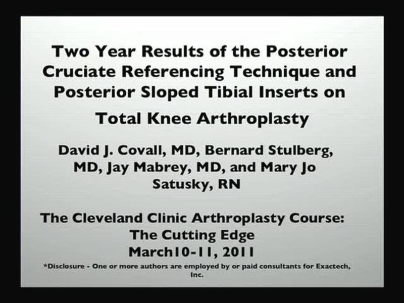 Two Year Results of the Posterior Cruciate Referencing Techn
