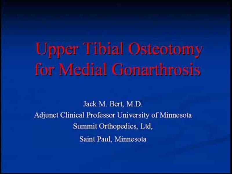 Upper Tibial Osteotomy for Medial Gonarthrosis