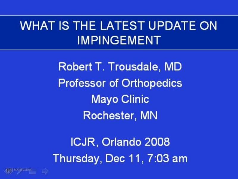 What Is the Latest Update on Hip Impingement